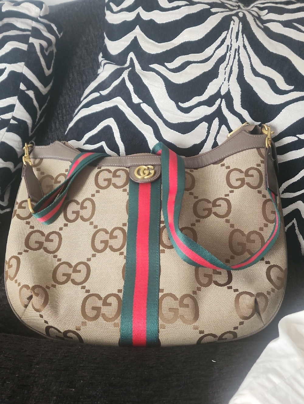 Large Tan And Brown Crossbody Bag